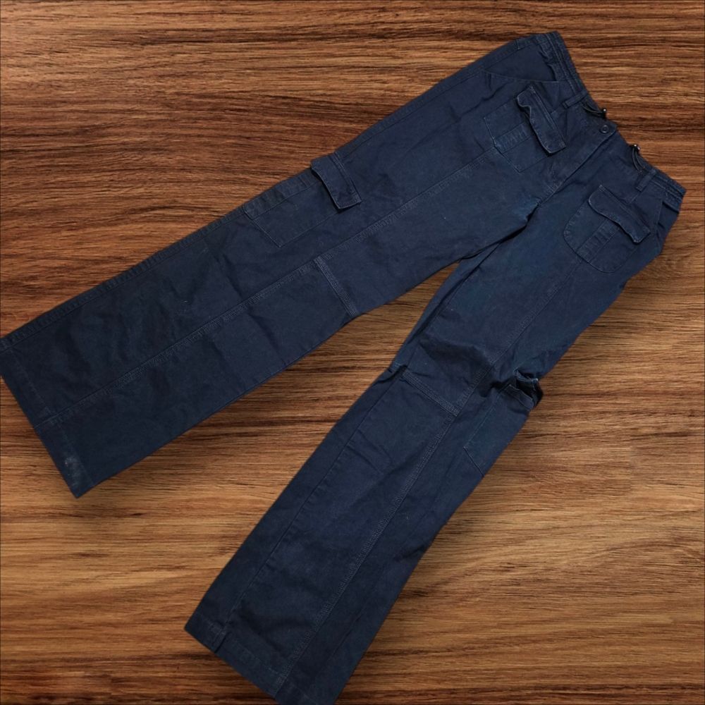 Brandy Melville Navy Blue Cargo Wide Leg Trouser Pants